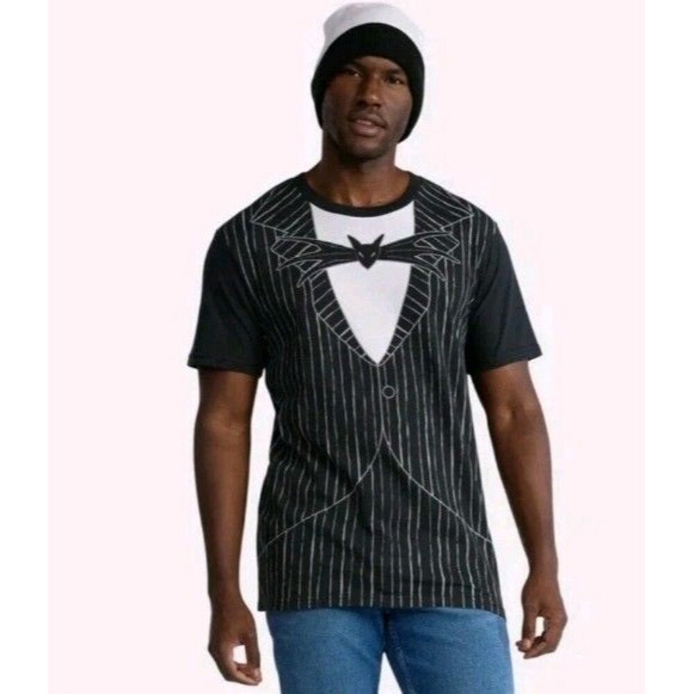 NWT Men's The Nightmare Before Christmas T-Shirt  & Beanie Size 2XL Fits XL